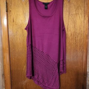 Asymmetrical sleeveless sweater